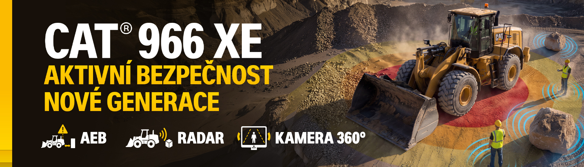 Bezpečnostní technologie nakladače Cat 966 XE